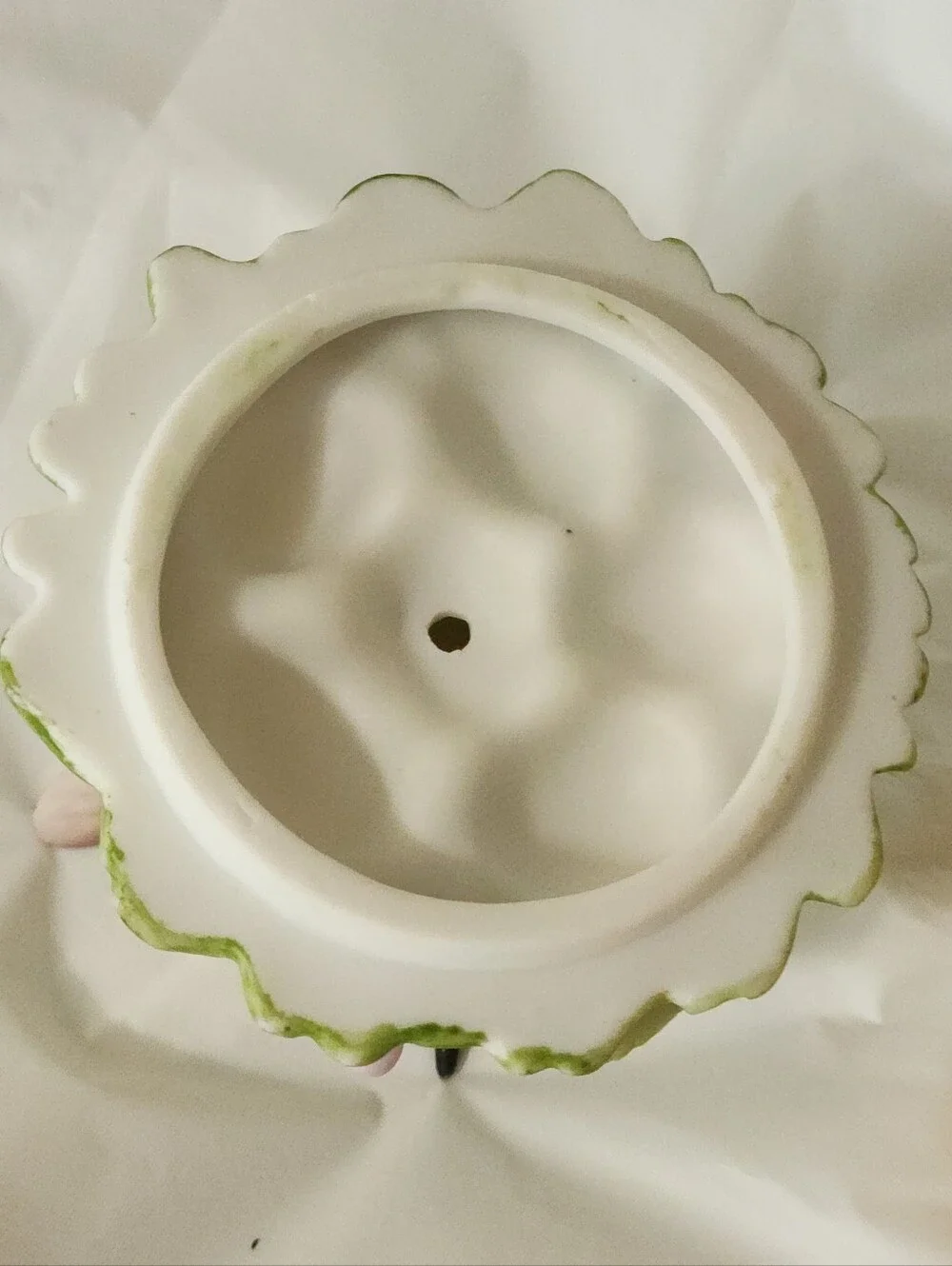 Vintage Lefton Hummingbird Trinket Box w/ Nest Figurine 3.5